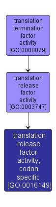 GO:0016149 - translation release factor activity, codon specific (interactive image map)