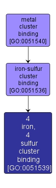 GO:0051539 - 4 iron, 4 sulfur cluster binding (interactive image map)