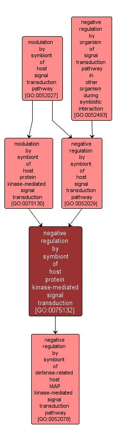 GO:0075132 - negative regulation by symbiont of host protein kinase-mediated signal transduction (interactive image map)