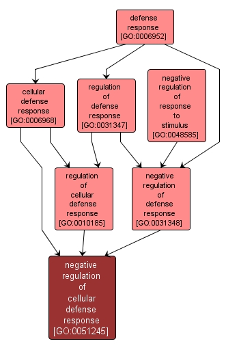GO:0051245 - negative regulation of cellular defense response (interactive image map)