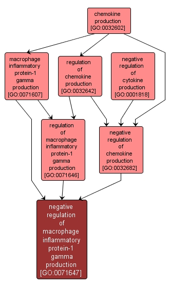 GO:0071647 - negative regulation of macrophage inflammatory protein-1 gamma production (interactive image map)