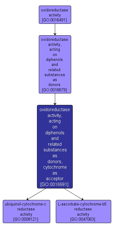 GO:0016681 - oxidoreductase activity, acting on diphenols and related substances as donors, cytochrome as acceptor (interactive image map)