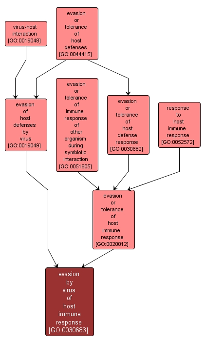 GO:0030683 - evasion by virus of host immune response (interactive image map)