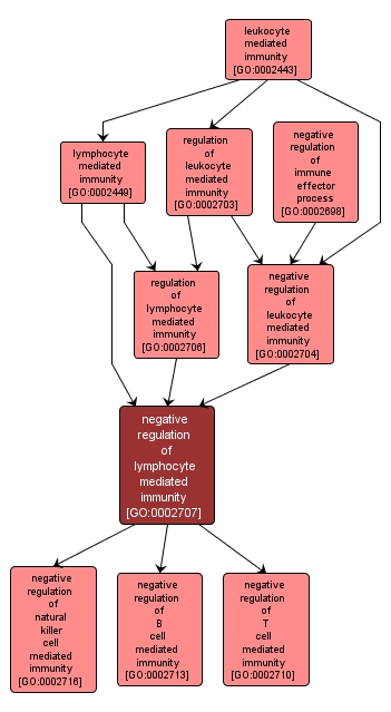 GO:0002707 - negative regulation of lymphocyte mediated immunity (interactive image map)