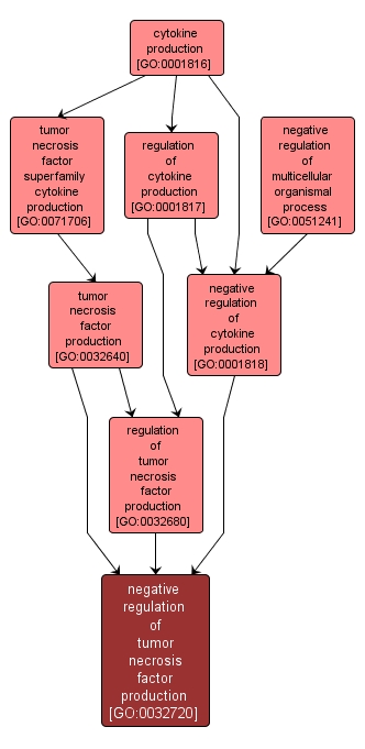 GO:0032720 - negative regulation of tumor necrosis factor production (interactive image map)